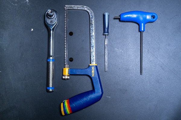 Park Tools on a bench needed to setup mudguards